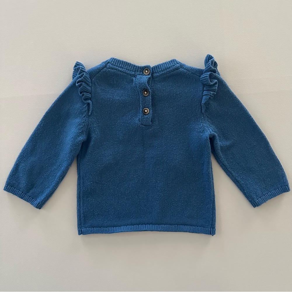 Baby Boden 3-6 Months Girl Bunny Blue Sweater Easter - Picture 3 of 4